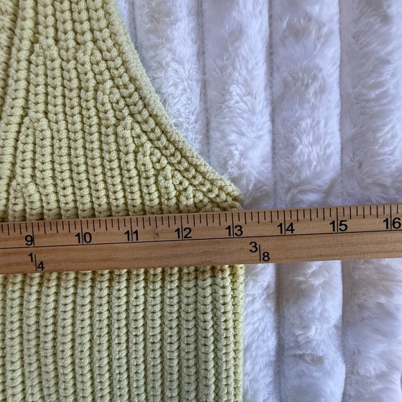 Madewell‎ XXS Lime Green Knit Vest Button Front Sleeveless Cotton Blend - Picture 6 of 6